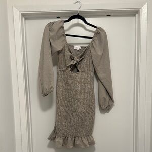 Elegant Plaid Mini Dress with Bow